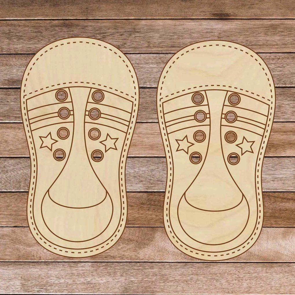 Montessori detská drevená topánka - Zaviaž ma! 1ks| SENTOP: 15 x 8 cm 4149-63803 H010