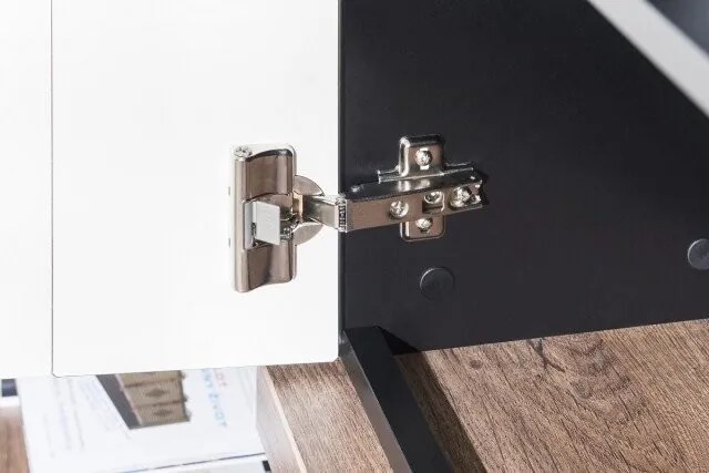 Obývacia stena Boston, čierna/dub ribbeck, s osvetlením