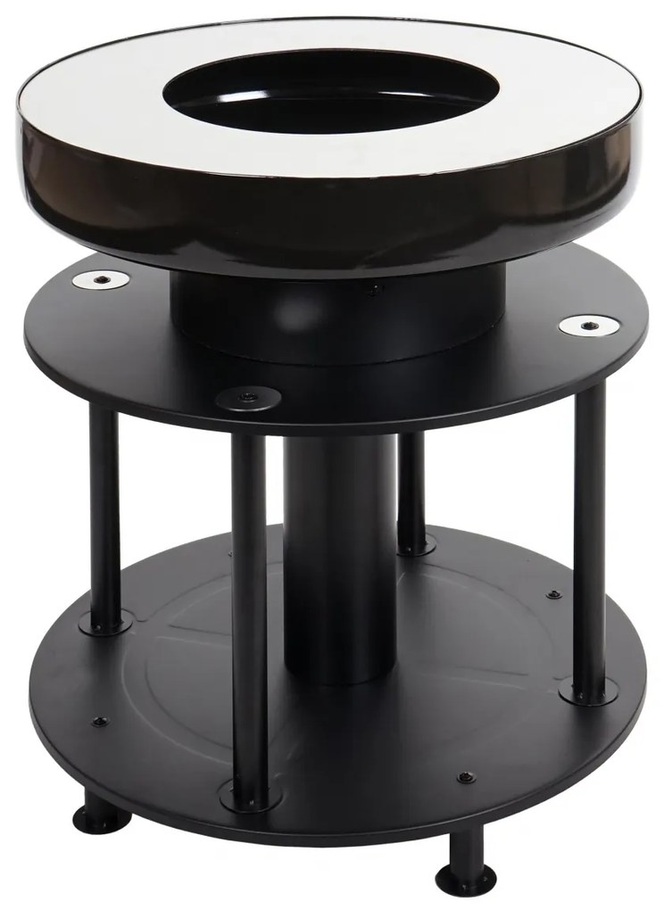 Ohnisko s grilovacou platňou HWC-K95, oceľ / nerez / smalt Ø56cm - čierna