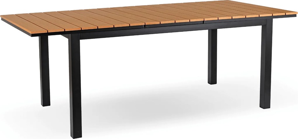 Záhradný stôl obdĺžnikový JOY 140 – 180 cm rozkladací dub/čierna
