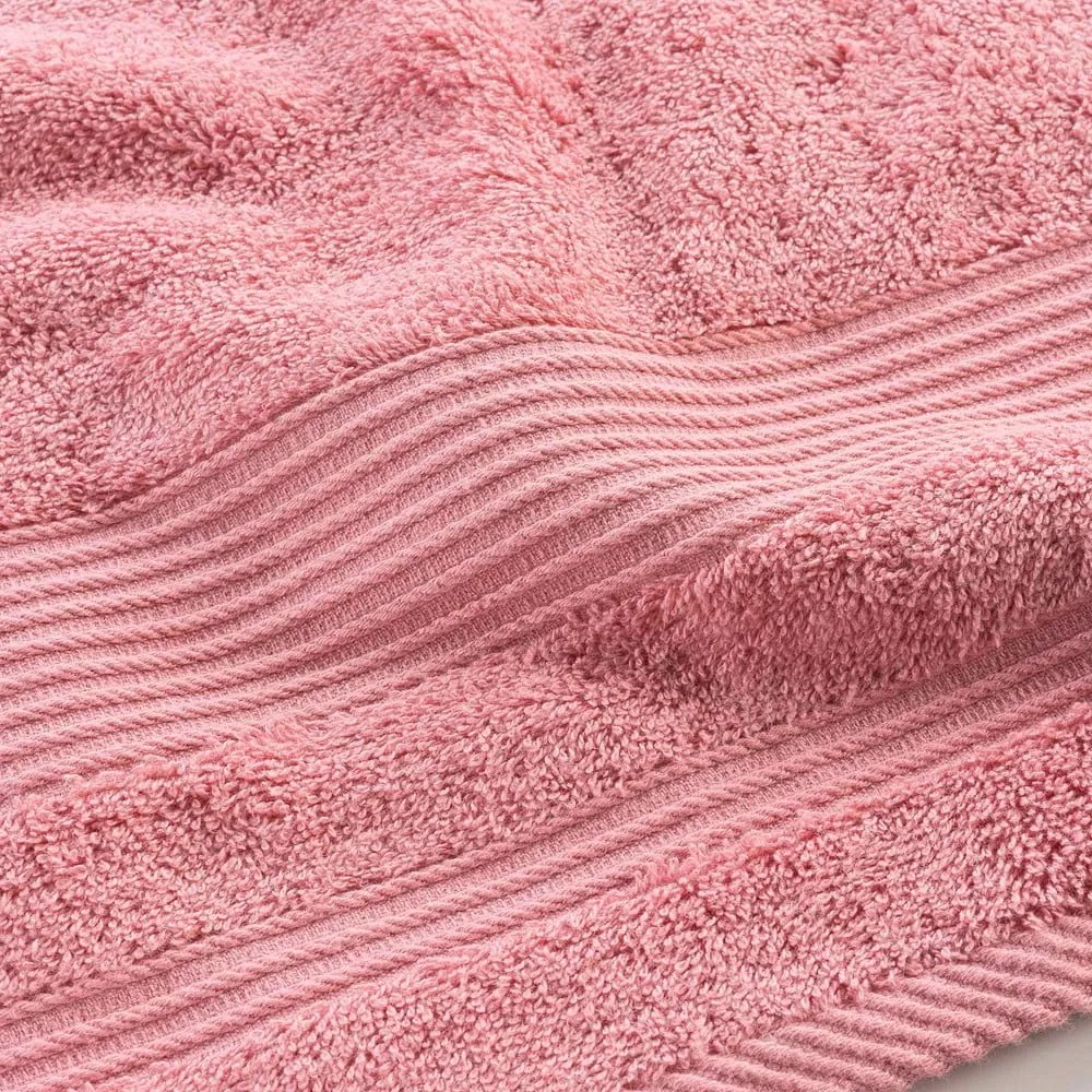 Ružová froté bavlnená osuška 70x130 cm Tendresse – douceur d'intérieur