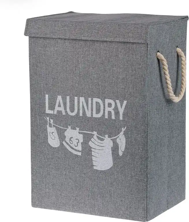 Kôš na prádlo látkový šedý 41x30x60cm | BIANO