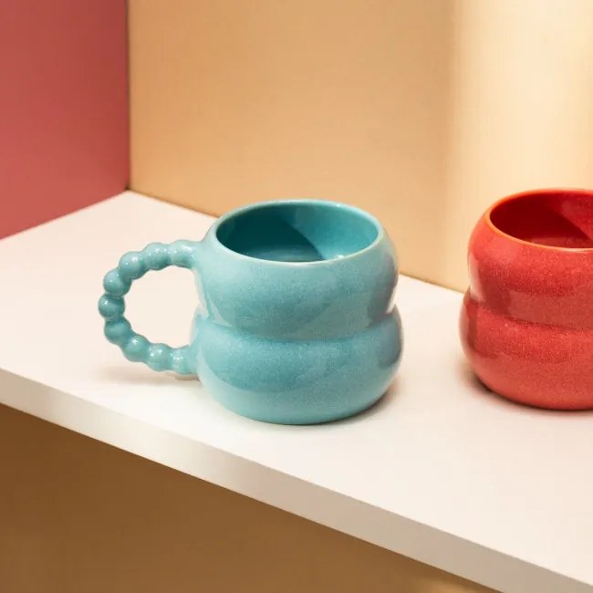 Hrnček BUBBLE BEADS tyrkysový 727368 300 ml