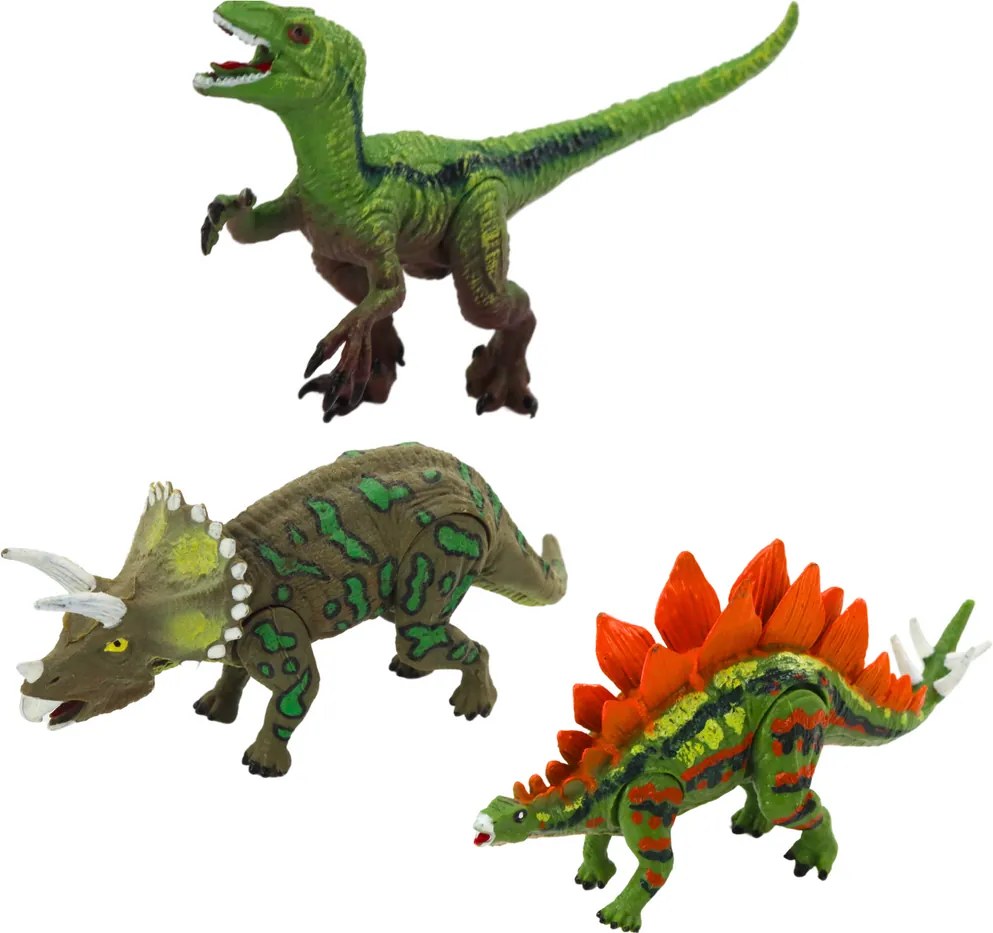 LEAN Toys Sada figúrok dinosaury pohyblivé nohy a čeľuste 6 ks