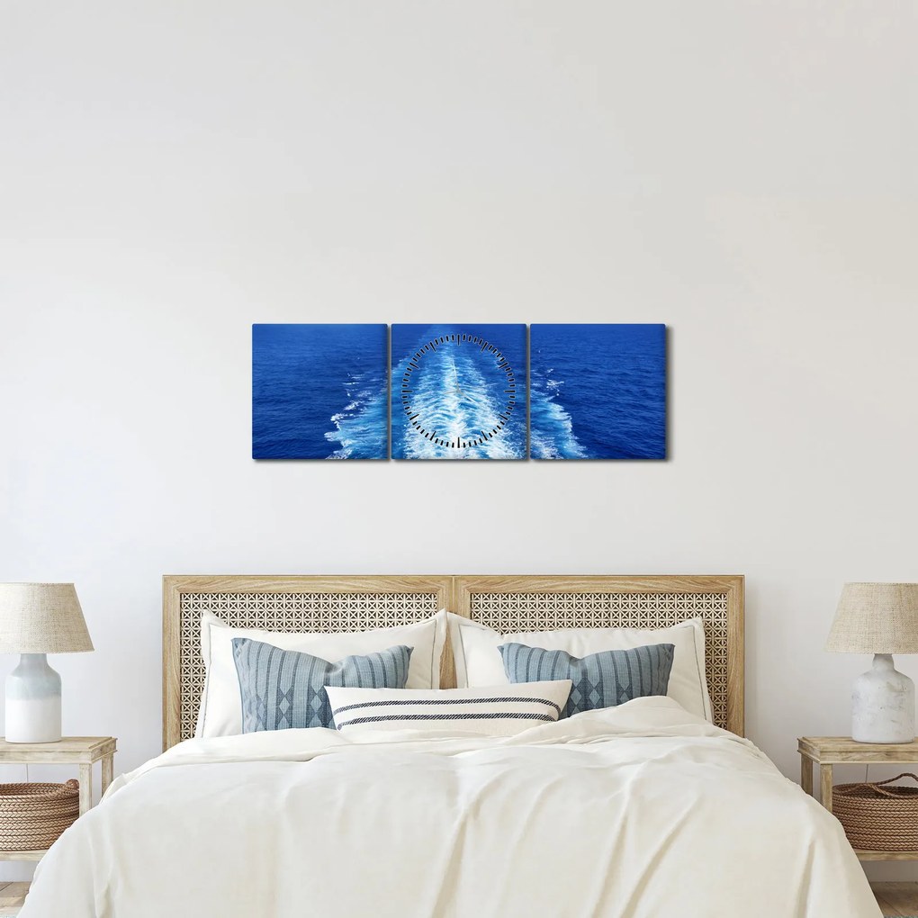 Obraz - More (s hodinami) (90x30 cm)