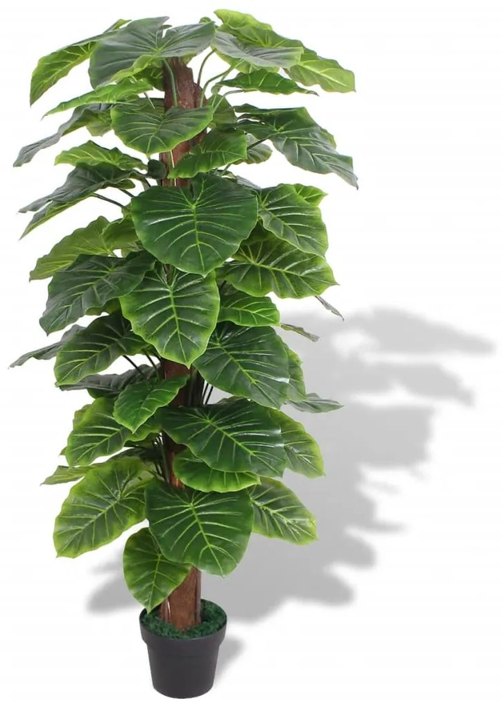 vidaXL Umelá rastlina, kolokázia s kvetináčom 145 cm, zelená