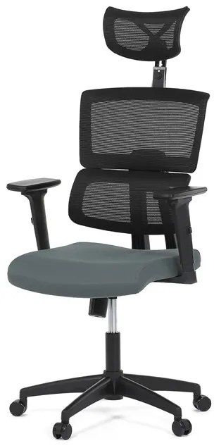 Autronic BONTEC Kancelárska stolička, hojdací mechanizmus, čierna sieťovina, KA-B1025 BK Farba: Šedá