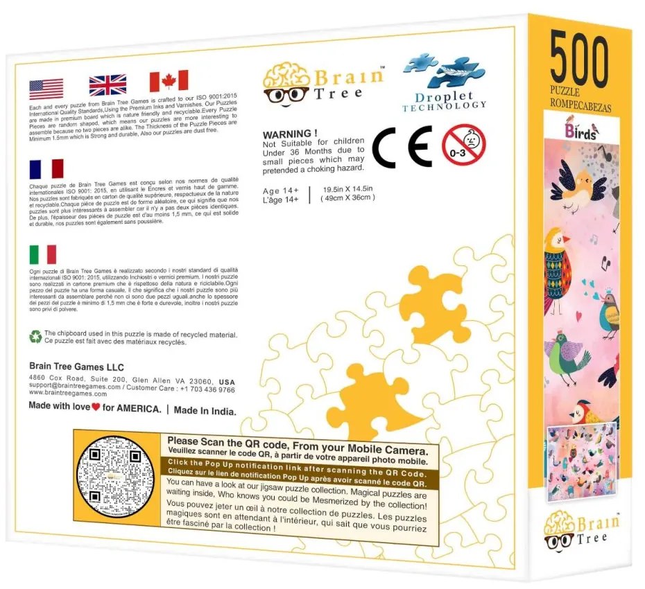 Brain Tree Puzzle Rozprávkové vtáky 500 dielikov