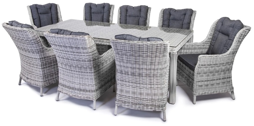 Záhradná jedálenská súprava KINGSTON 230 svetlo-sivá + tmavá poduška