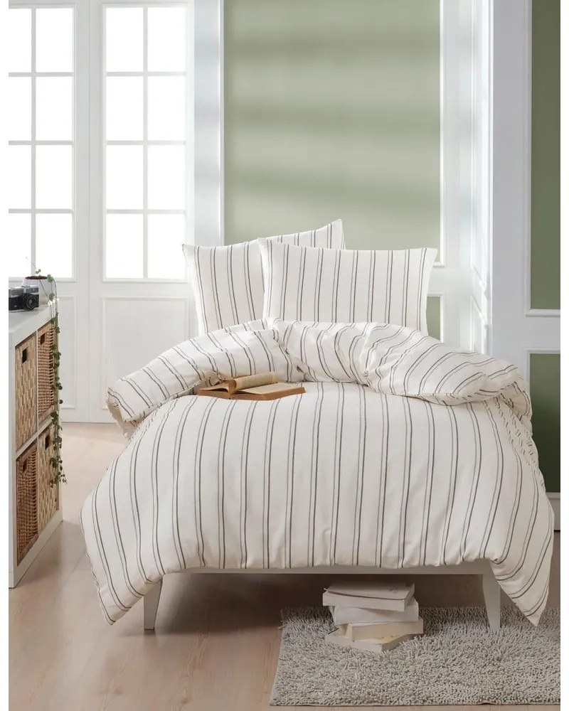 Béžovo-krémové obliečky na jednolôžko 140x200 cm Hamilton – Mijolnir