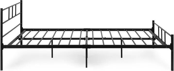 Čierna kovová posteľ so stabilným rámom