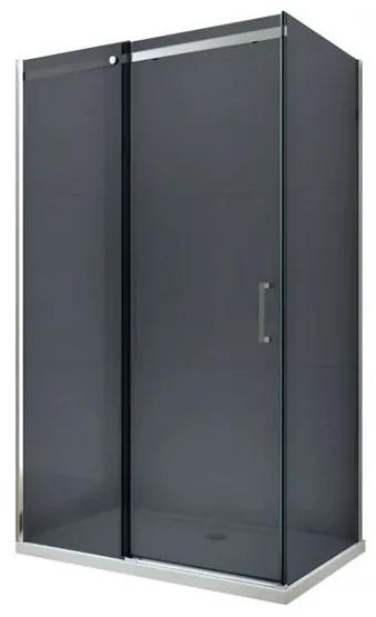 Mexen OMEGA sprchovací kút 140x70cm, 8mm sklo, chrómový profil-šedé sklo, 825-140-070-01-40