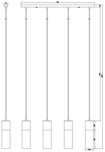 GLOBO 21000-4HM - Luster na lanku ANNIKA 4xE27/25W/230V mosadz