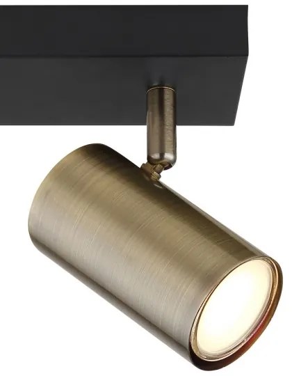 Globo 57911-2M - Bodové svietidlo ROBBY 2xGU10/35W/230V čierna/mosadz