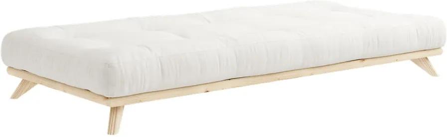 Jednolôžková posteľ z masívneho borovicového dreva s matracom Karup Design Senza Natural, 90 x 200 cm