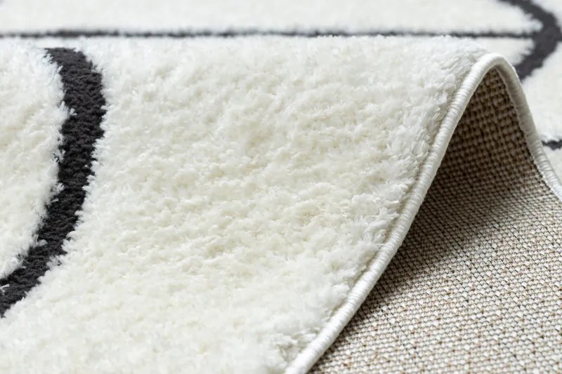 Dywany Łuszczów, Kusový koberec Mode 8377 abstract cream/black, 160x220, biela, chodba / predsieň