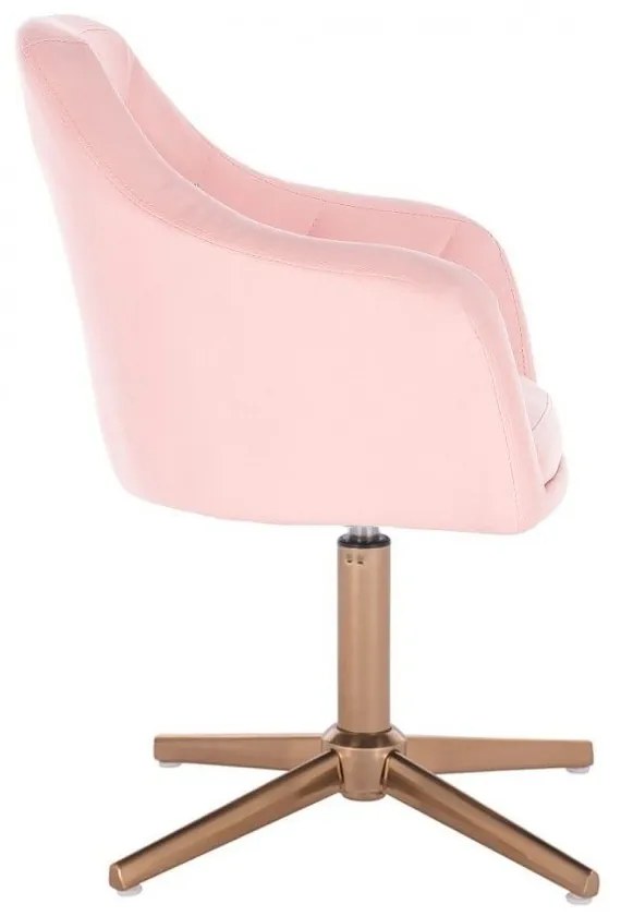 LuxuryForm DESIGN Kreslo ROMA na zlatom kríži - ružové