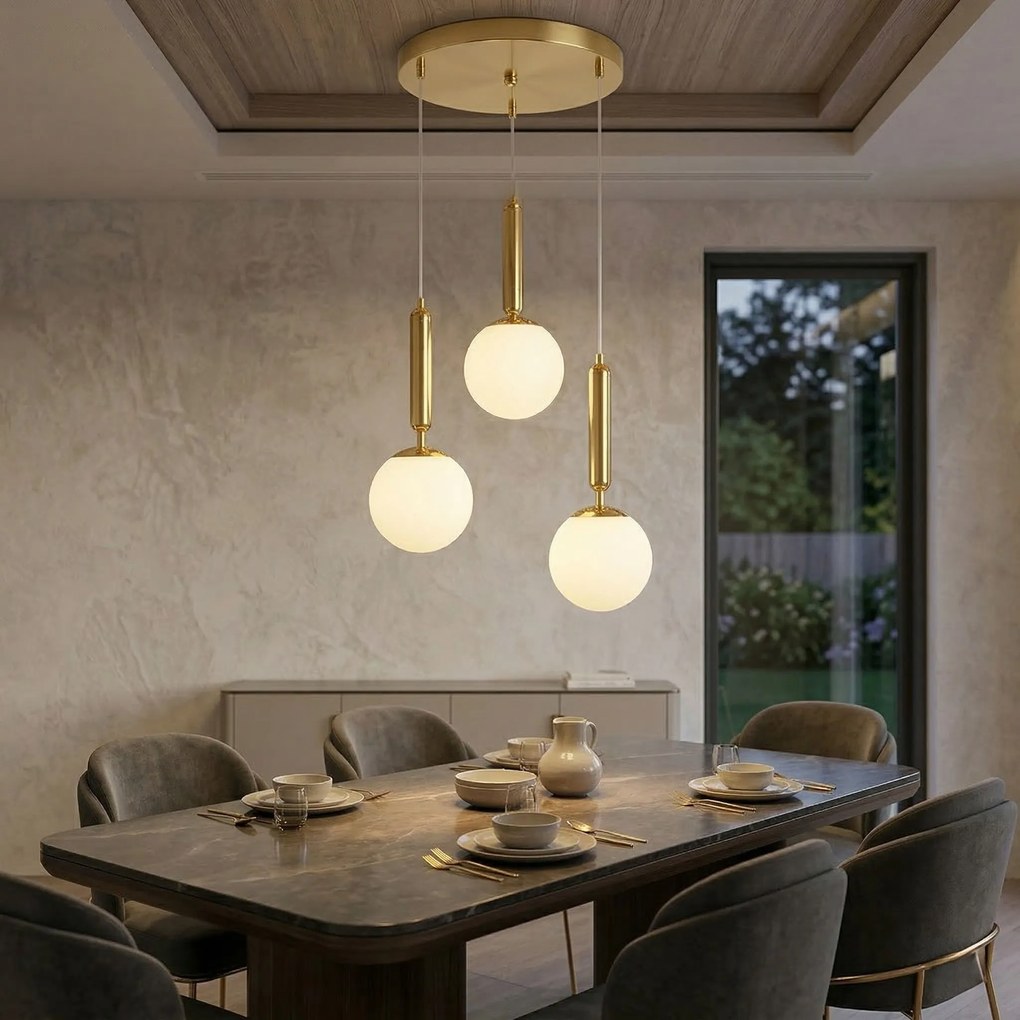 Toolight Rea, ZÁVESNÁ STROPNÁ LAMPA G179-3CP GOLD, OSW-07823