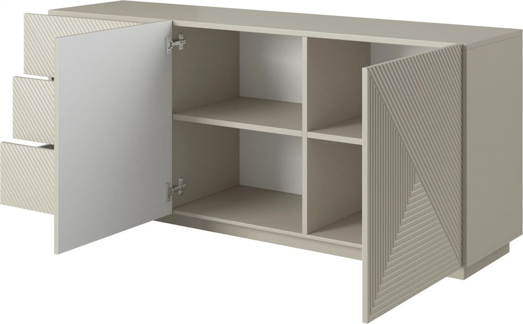 Komoda so zásuvkami Asha 167 cm na sokli - kašmír