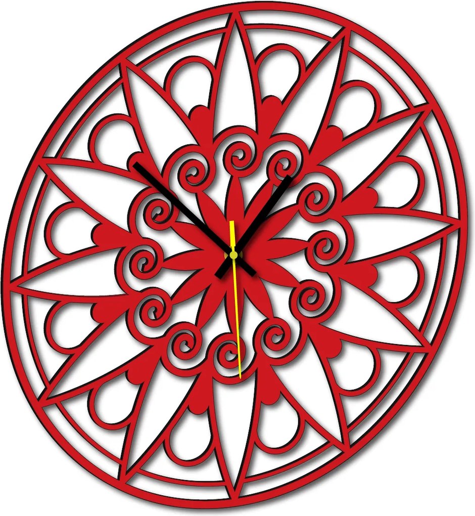 Nástenné hodiny mandala - JANA: Preglejka Topoľ Čierne ručičky 30 cm 3049-13133 X0059-Wall clock HEU-