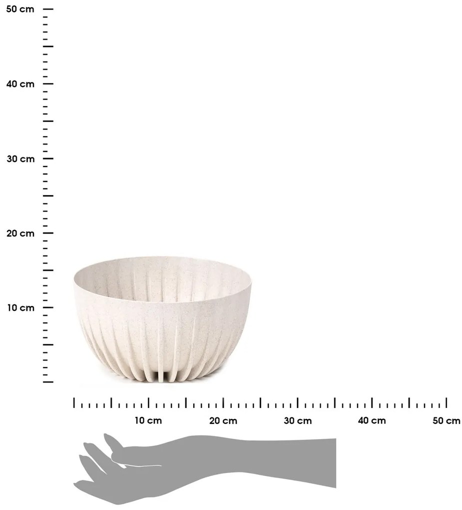 Kvetináč PRUHOVANÝ ECO 24 cm krémový