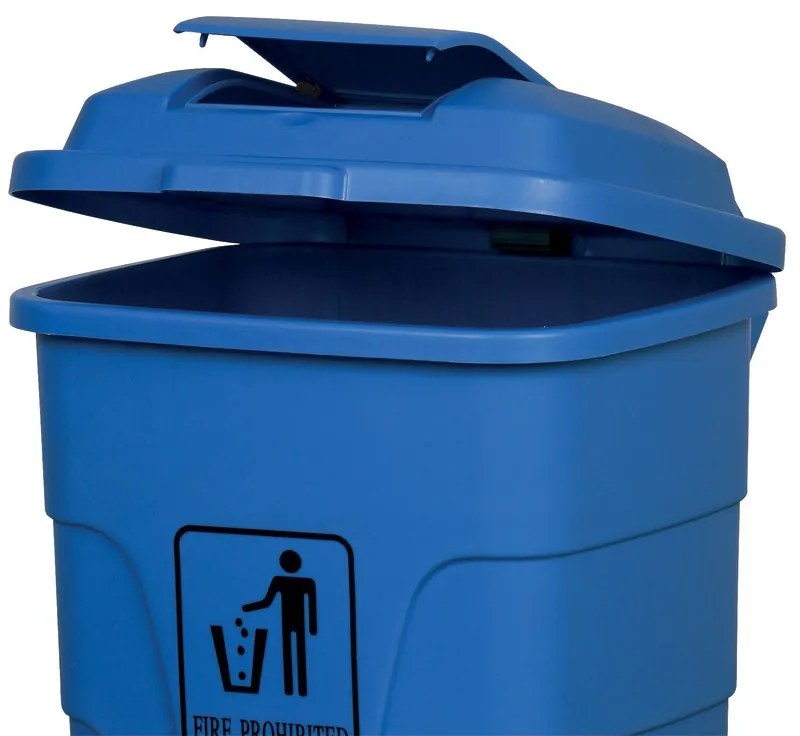 Plastový odpadkový kôš na kolieskach, 120 l, sivý