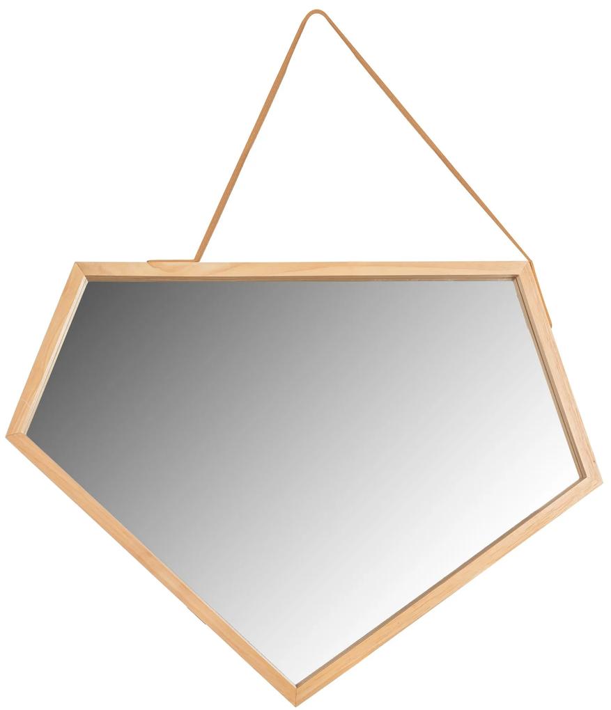 Rea Tutumi, asymetrické zrkadlo na pásku 51 x 49 cm YMJZ20216, hnedá, HOM-08889