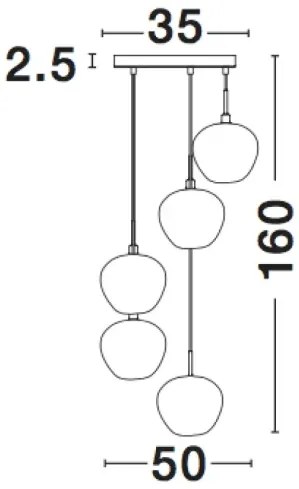 Luxusný luster Cedro 50 tmavo sivé