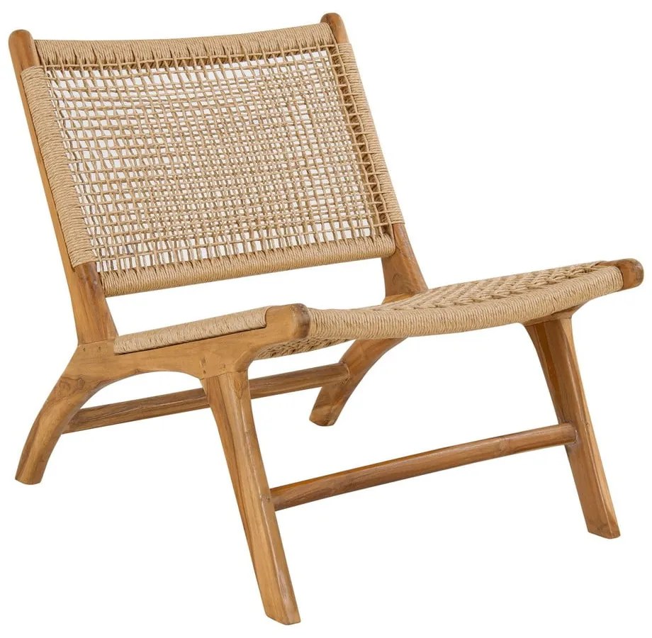 Kreslo s podnožkou s výpletom v prírodnej farbe Derby – House Nordic