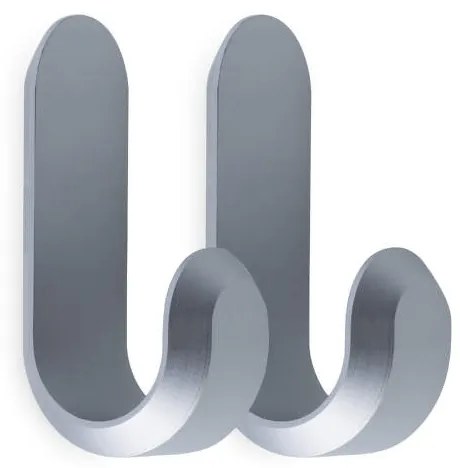 Normann Copenhagen Vešiaky Curve Mini Hooks – set 2 ks, matt silver