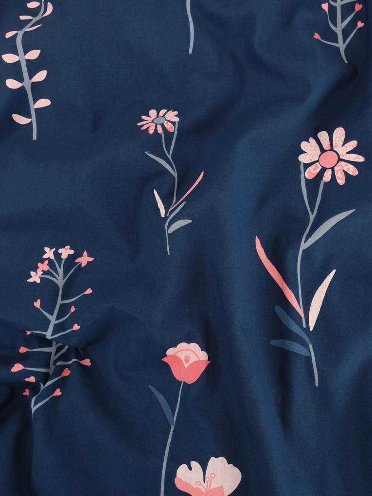 Bavlnená obliečka na vankúš Renforcé 40 × 60 cm - Vlčie maky tmavo modré