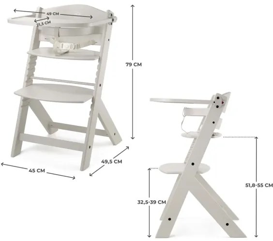 KINDERKRAFT - Detská jedálenská stolička ENOCK béžová