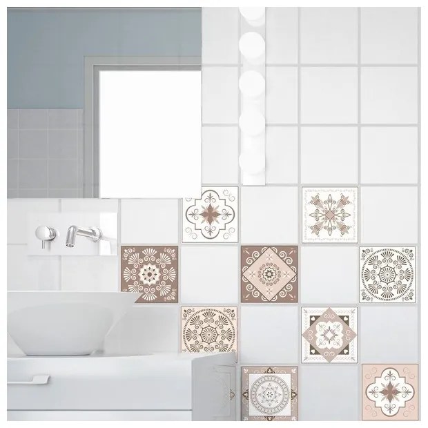 Sada 15 dekoratívnych samolepiek na stenu Ambiance Ezeiza, 15 × 15 cm