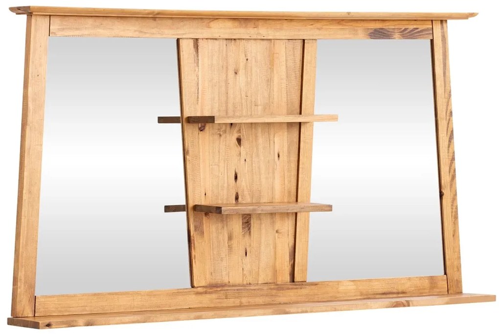 furniture-nabytek.cz - Masívne kúpeľňové zrkadlo Rangoon z borovice, lakované – 140×72 cm