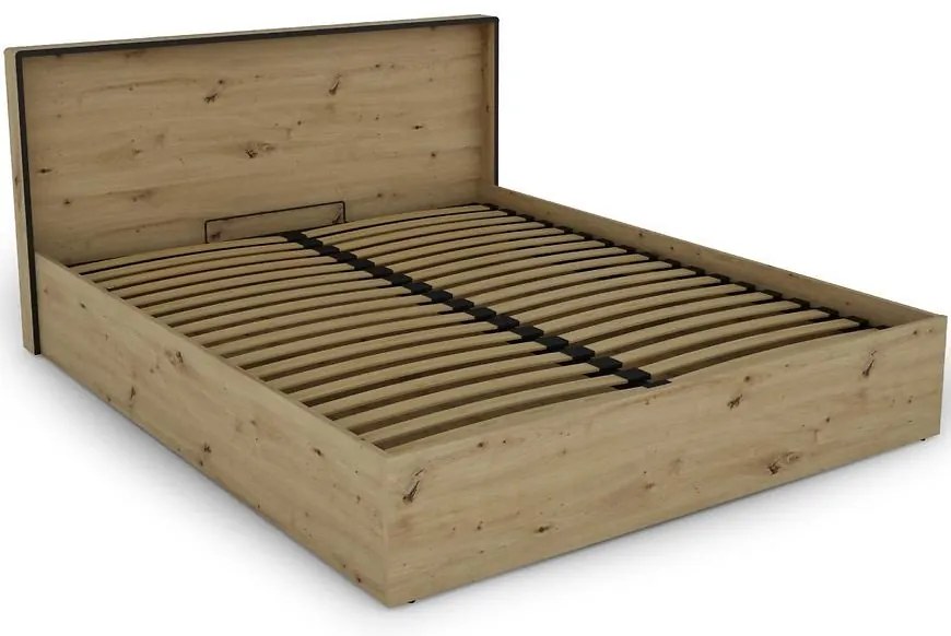 Posteľ Capannoli 160 dub artisan/čierna