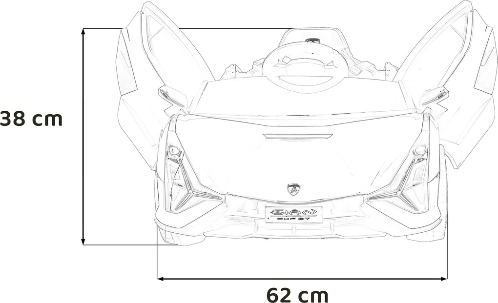 Ramiz Lamborghini SIAN batéria pre deti biela + diaľkové ovládanie + EVA + pomalý štart + zvuková LED dióda