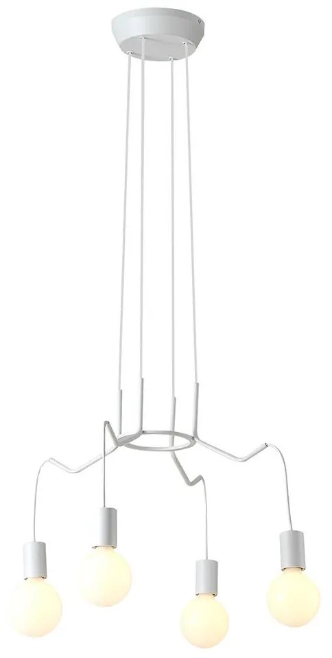 Luster na lanku BASSO 4xE27/40W/230V biela