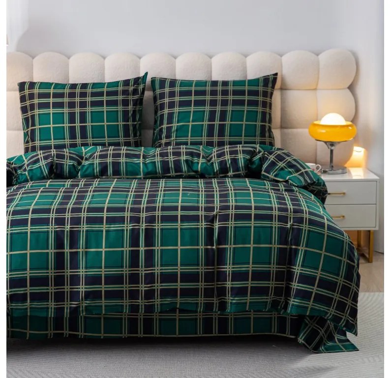Flanelové obliečky KOSTKA zelené Rozmer obliečky: 70 x 90 cm | 140 x 200 cm