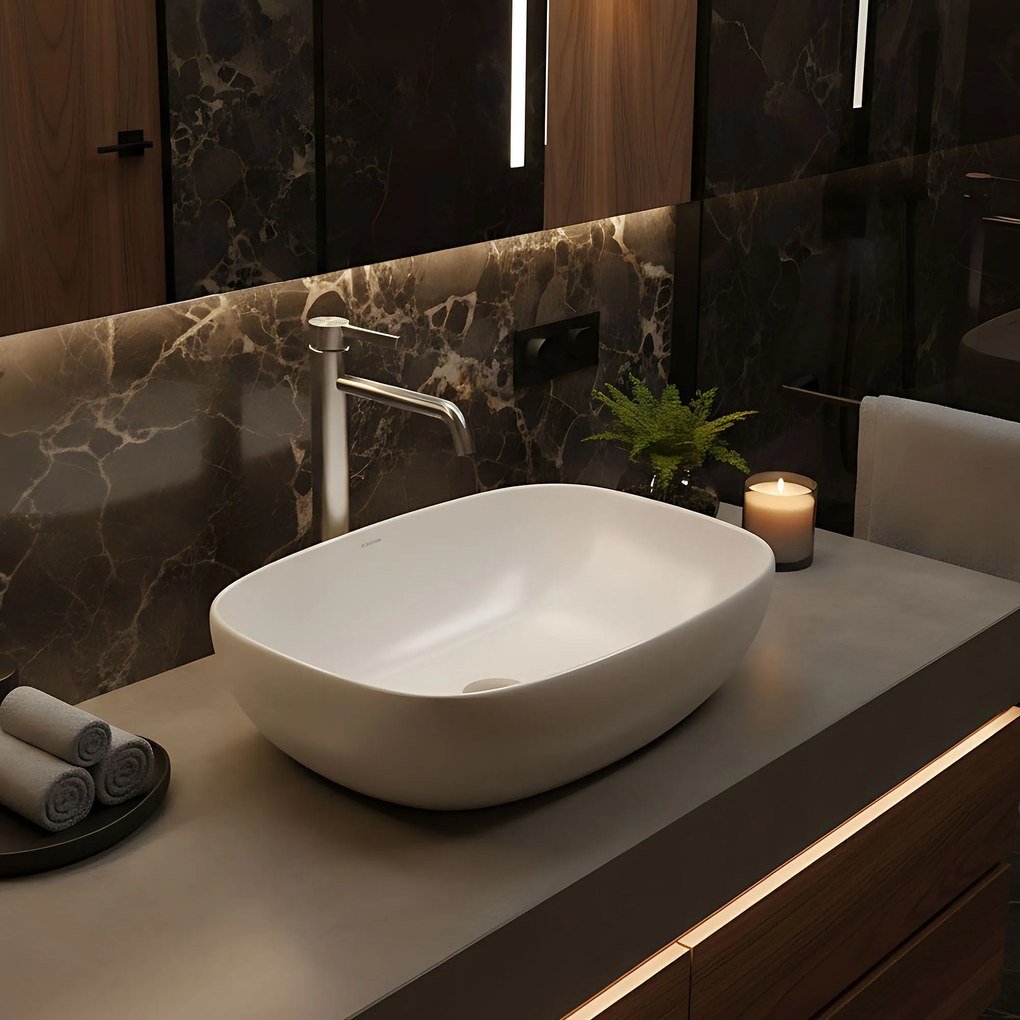 Rea Foster, vysoká umývadlová batéria h-285, brúsená oceľ, REA-B6324