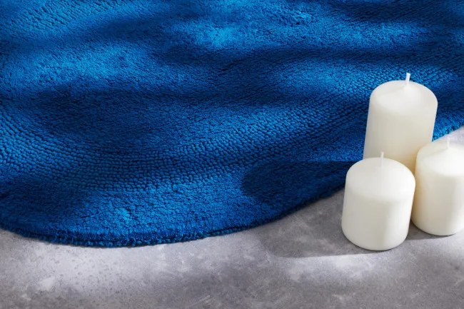 Kúpeľňový koberček Javo Cotton tmavotyrkysový ovál