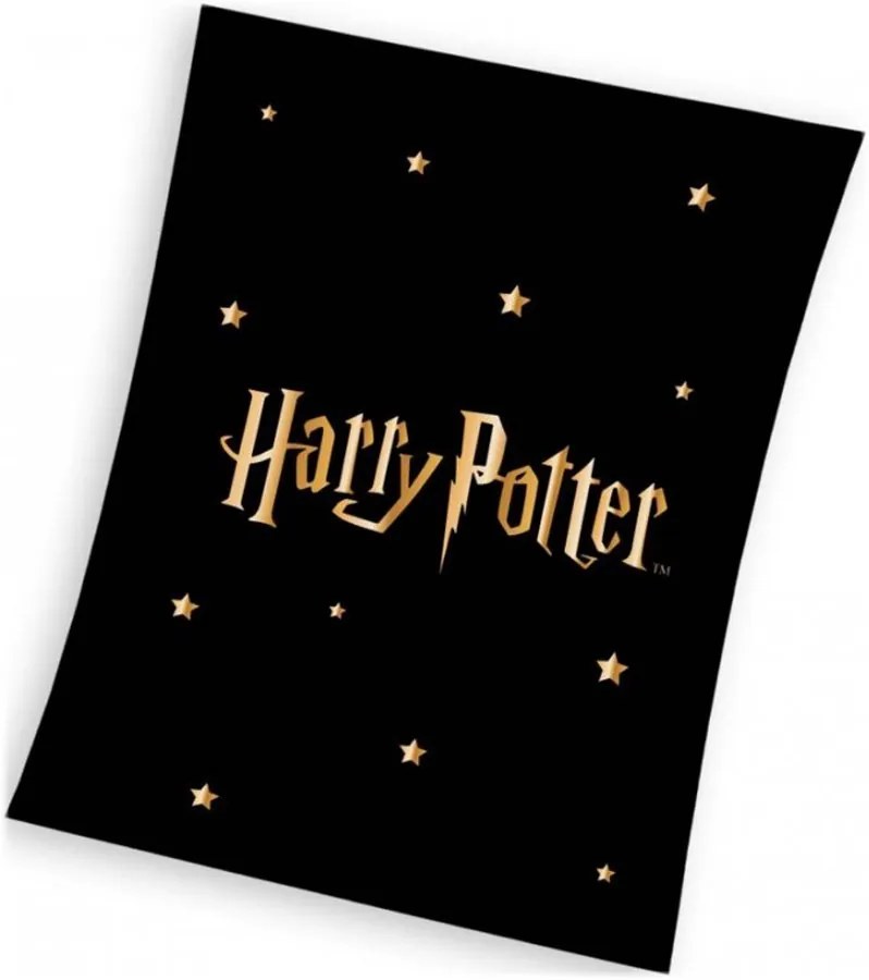 Coral fleece deka Harry Potter - motív Gold Stars - 130 x 170 cm