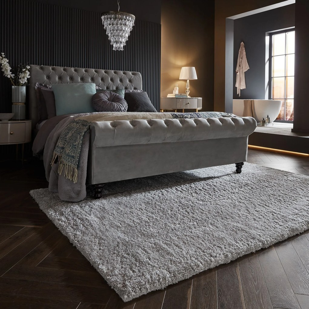 Flair Rugs, Kusový koberec Shaggy Teddy Grey, 120x170, šedá, obývacia izba