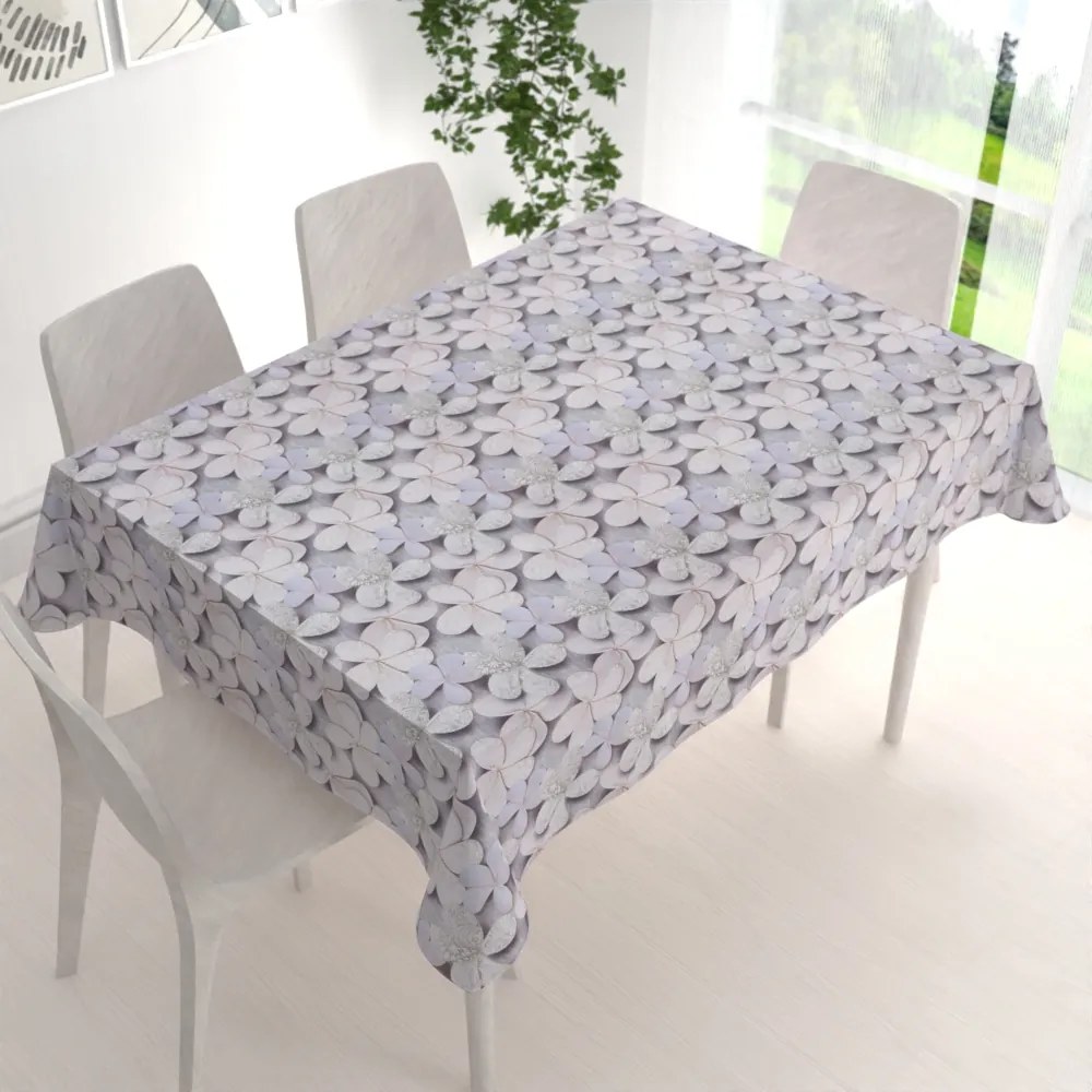 Biante Dekoračný obdĺžnikový obrus PML-032 Designové kvety na sivom 120x140 cm