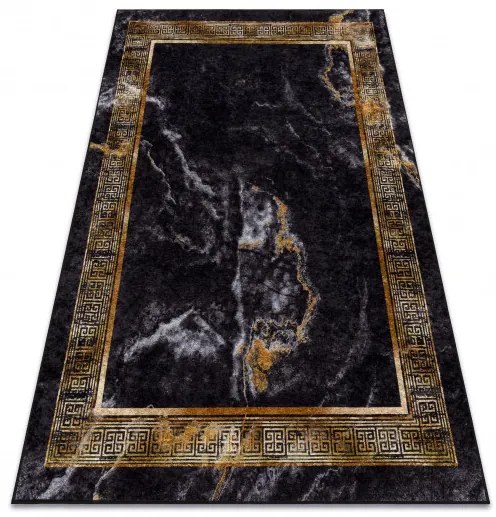 Dywany Łuszczów, Kusový koberec Miro 51278.809 Marble black/gold, 120x170, čierna, chodba / predsieň