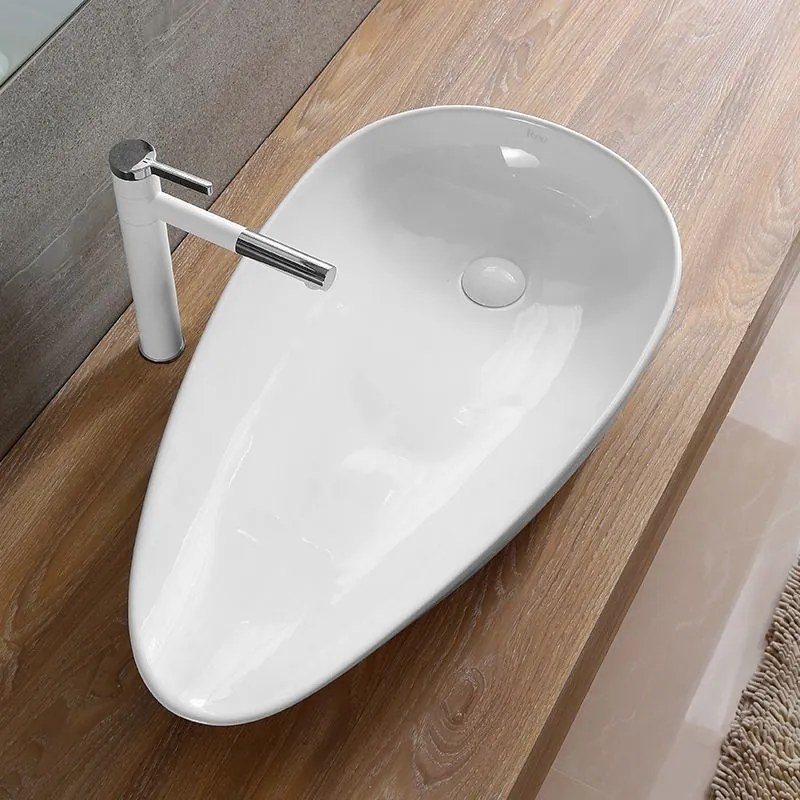 Keramické umývadlo na dosku REA GRETA WHITE 77x42,5 cm biele