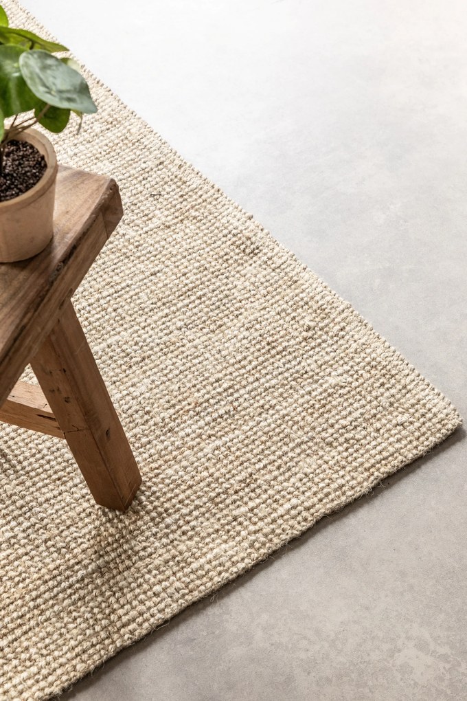 Hanse Home, Kusový koberec Bouclé Jute 105973 Ivory White, 160x230, béžová, chodba / predsieň