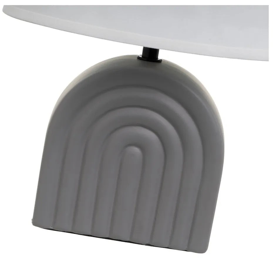 Bielo-sivá keramická stolová lampa s textilným tienidlom (výška 31 cm) – Casa Selección