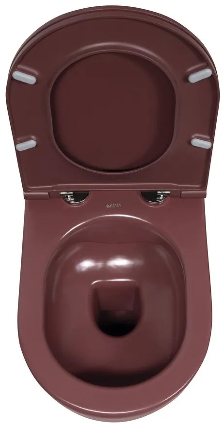 Isvea Isvea, INFINITY závesná WC misa, Rimless, 36,5x53cm, Matná maroon Red, 10NF02004-2R