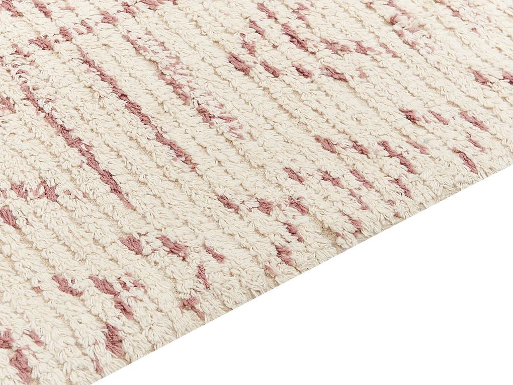 Bavlnený koberec 80 x 150 cm béžová/ružová EDIRNE Beliani