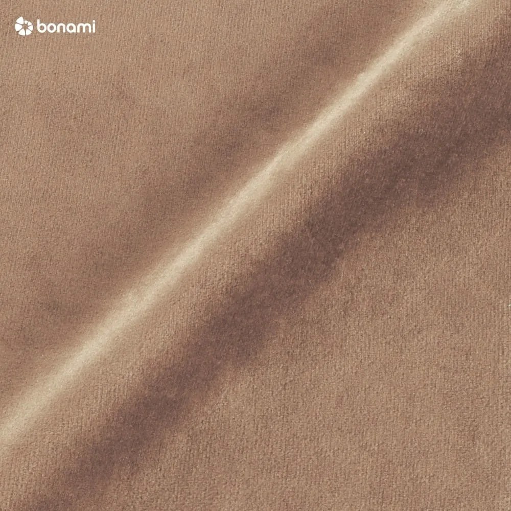 Svetlohnedá čalúnená dvojlôžková posteľ s úložným priestorom s roštom 140x200 cm Kiana – Makamii